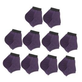 Gatuida 5 Pairs Purple Cotton Heel Socks Moisturizing Gel for Dry Cracked Skin Breathable Dryness Foot Care Socks for Women Softens and Nourishes Heels Reusable and Comfortable