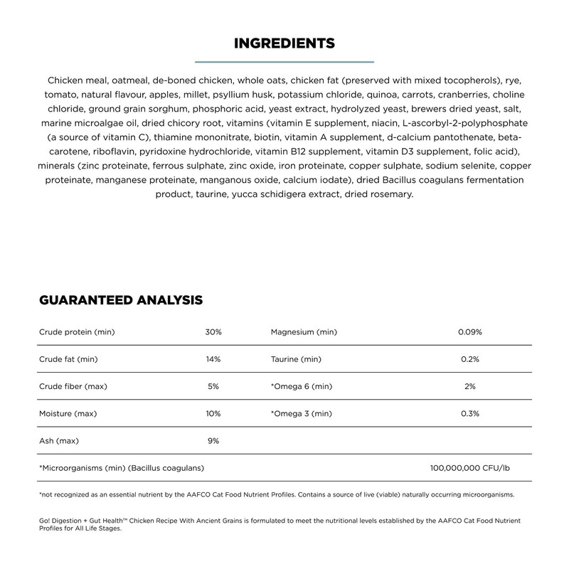 Go! Solutions Digestion + Gut Health Dry Cat Food, Chicken,