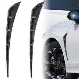 ZBGUN 2 PCS Car Fender Side Vents, ABS Carbon Fiber Spoiler, Fender Decorative Stickers,Air Flow Intake Hole Grille,Compatible with Most Models (Carbon Fiber Black)