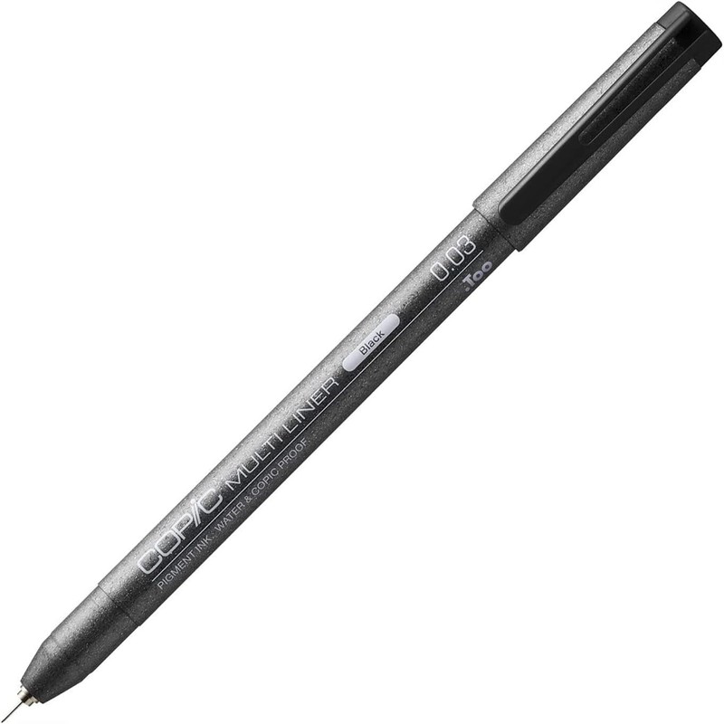 Too Copic Multi-Liner, Black, 0.001 inches (0.03 mm), Bulk Purchase