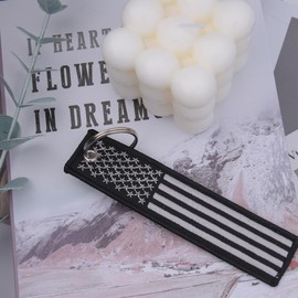Llavero de bandera americana con llavero, llavero de motocicleta para hombres y mujeres, llavero con cordón