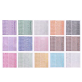 Toyfun YiF Rhinestone Stickers, 2475 PCS Self Adhesive Diamond Sticker in 4 Size 15 Colors, Gem Stickers for Face, Body Art, Crafts, Hairs, Nail, DIY Decorations, Bling Stick on Jewels for Women, Kids