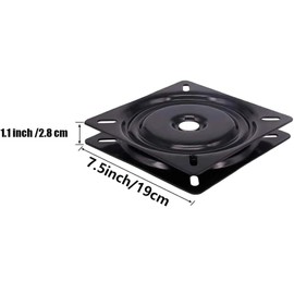 Rcbzzp Universal Furniture Turntable, Metal Furniture Turntable, Swivel Fitting, Heavy Duty, 360° Swivel Turntable, 190 x 190 x 28 mm, 260 kg Load Capacity, for Stools, Tables, Bookshelves (7.5 Inches)