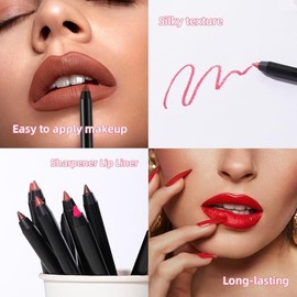 Juego de Delineador de Labios Mate, Lápiz Labial, Forma de Labios Desnudos y Regordetes, Sin Manchas, de Larga Duración, de Alta Pigmentación, Brillo de Labios Natural, Base de Maquillaje (1#)