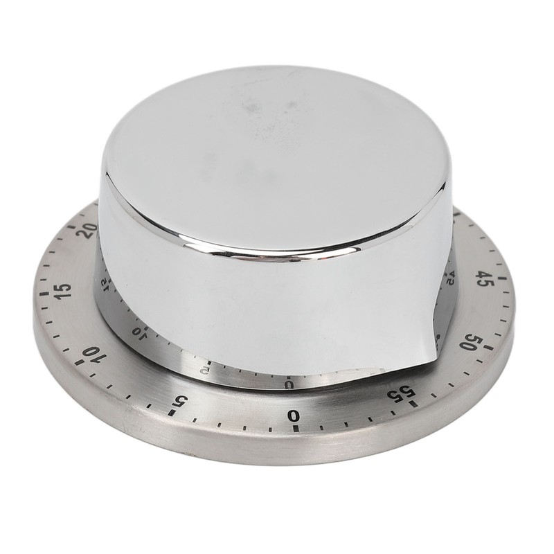 Mechanical Timer Accurate Quiet Counting Loud Alarm Sound Silver Timing