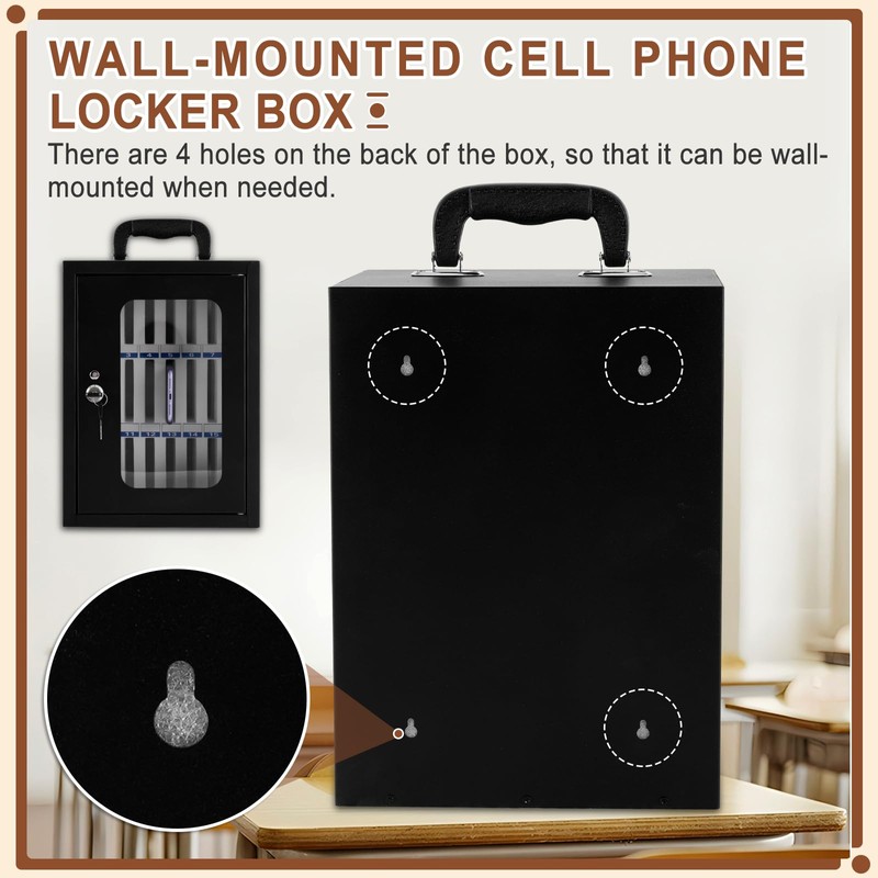Consfly Cell Phone Locker Box, Thickened Steel Cell Phone Storage