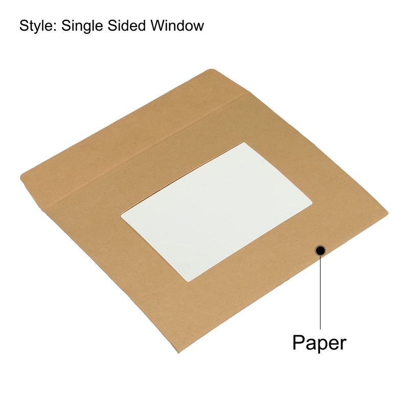 PATIKIL Full Face Window Envelopes 10 Pack 4'' Clear Double