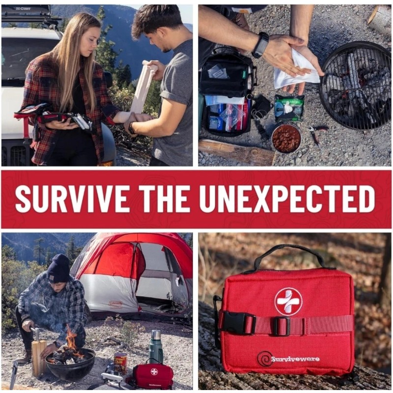 Surviveware 119 Pcs Comprehensive Premium Survival First Aid Kit