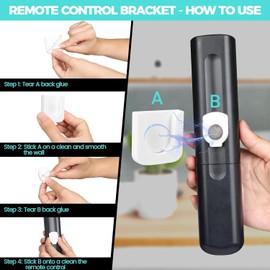 6-Piece Magnetic Remote Control Holder Wall Mount - Self Adhesive Suitable for Tv Backside as Well as Tv Fan and Air Conditioner Remote Controls