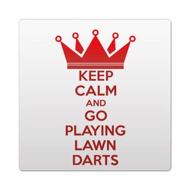Makoroni - KEEP CALM AND GO PLAYING LAWN DARTS 4"x4" Ceramic Drink Coaster Trive w/Cork Backing, DesS83