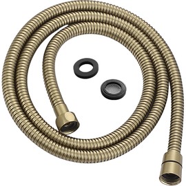 HOMYEP Gold Shower Hose Flexible Stainless Steel Handheld Shower Head Attachment Hose, 59 Inch, Brushed Gold