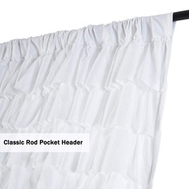 Kotile Ruffle Wave Curtains for Baby Room, Soft and Light Solid White Fashion Gypsy Drapes Rod Pocket Layered Home Decor Window for Kids Room (1 Panel, 52 x 63 Inch)