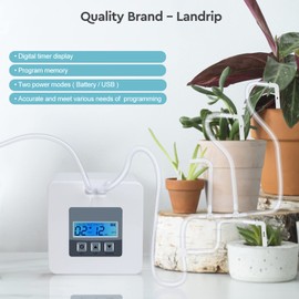Landrip DIY Bewässerungssystem, Indoor Bewässerungssystem Balkon, Bewässerungssystem Topfpflanzen mit 33ft Schlauch für Blumenbeet, Terrasse, Balkon oder Topfpflanzen