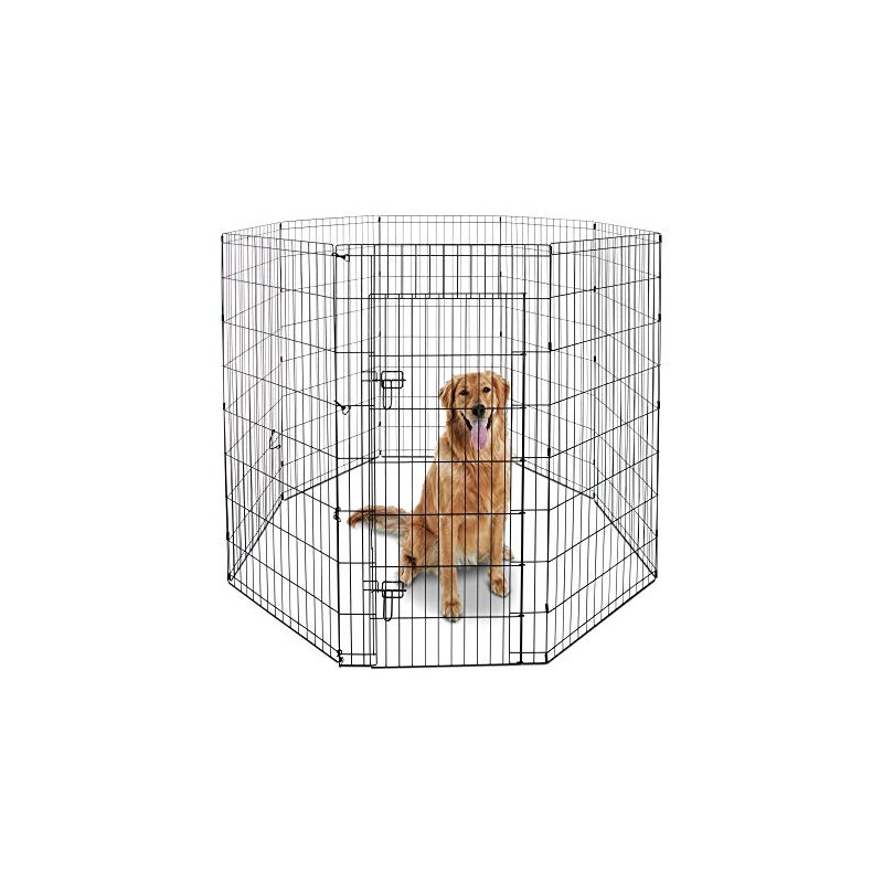 EveryYay Essentials Adjustable Exercise Black Pen for Dogs, 48" H