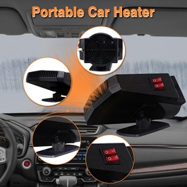 MASO Car Heater, 200W Portable Windshield Defroster Fast Heating and Cooling Auto Car Defogger Window Defroster Automobile Windscreen Heater Plug in Cigarette Lighter Heaters
