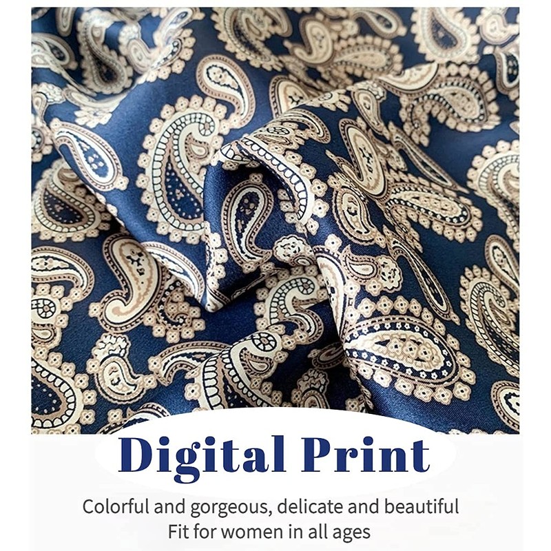 PoeticEHome 100% Real Mulberry Silk Women Small Square Neck Scarfs
