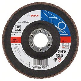 Bosch Flap Disc X551 'Expert for Metal' (Metal, Angled, Ø 125 mm, Grit 40, Accessories Angle Grinder)