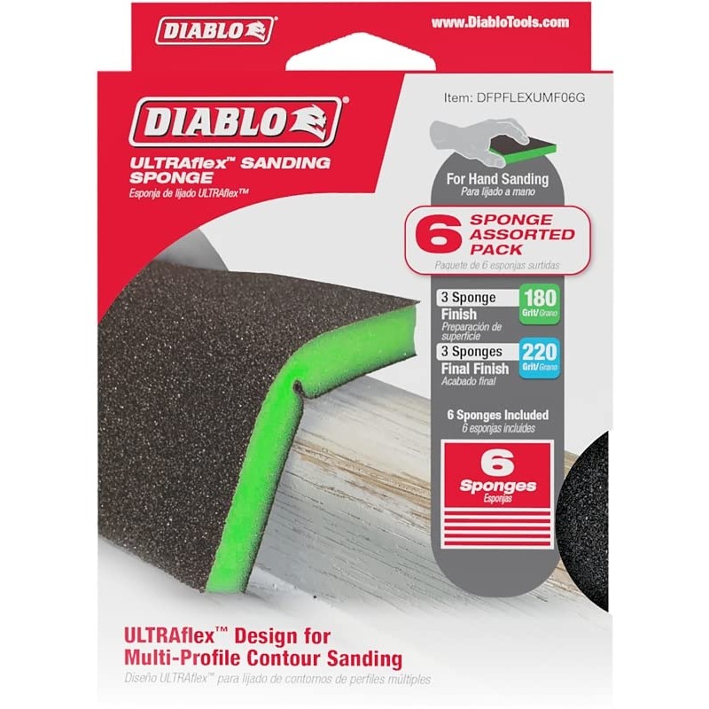 DIABLO FLEX SPONGE MED/FINE 6PK