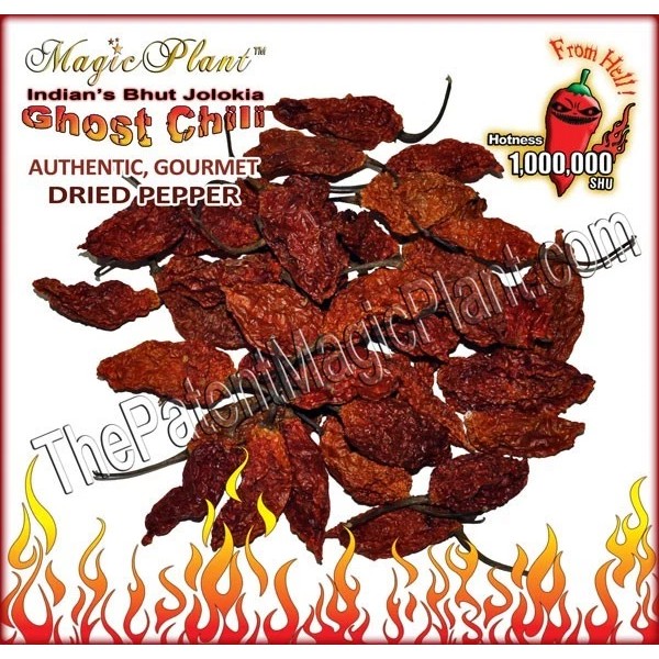 Magic Plant Farms Smoked Ghost Chili Pepper WHOLE (1kg=2.2lb) |