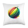 Colorful Splash Art Honeydew Melon Throw Pillow