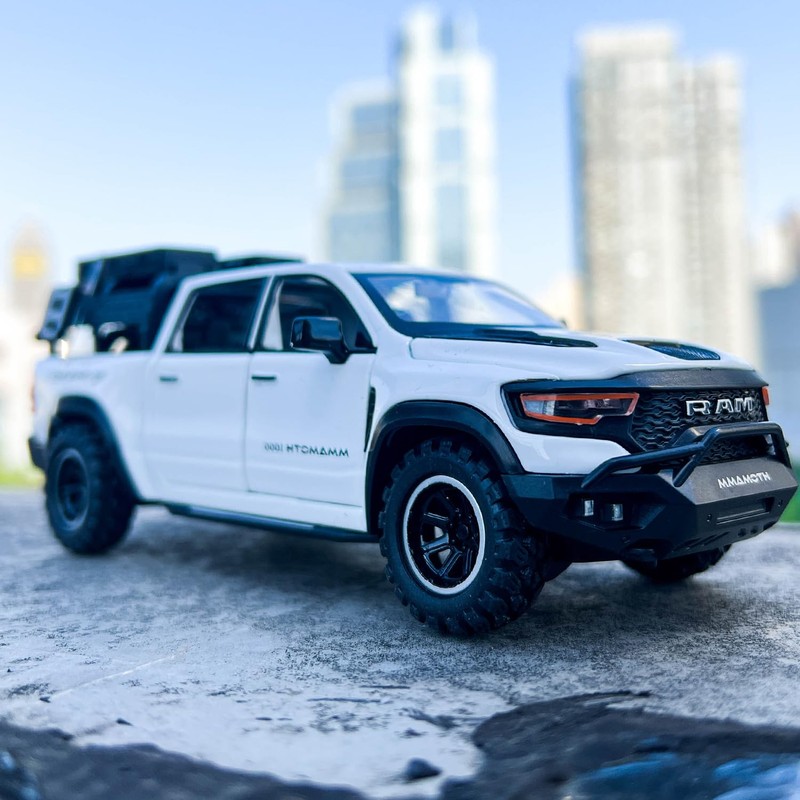 BDTCTK Dodge Ram Mammoth Pick-Up Truck Model Car, Zinc Alloy