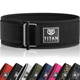 Titan Armour® Premium Self-Locking Weight Lifting Belt | Gym belt: Crossfit, Powerlifting, Deadlift, Olympic Lifts, Squats | Functional Weightlifting Belt | Men & Women | UK Brand (Black, Extra-Large)