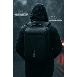 TREKON Smart Business Backpack – Waterproof Travel Laptop Bag for 17.3” Notebook With USB Charging Port – High-Tech Design for Work & Travel