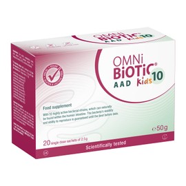 OMNi BiOTiC 10 AAD Kids | 20 sachets (50 g) | 10 Bacterial strains | 5 Billion Bacteria per Daily dose | Powder | with Inulin | Vegan | Gluten-Free | Lactose-Free | Halal | for Daily use