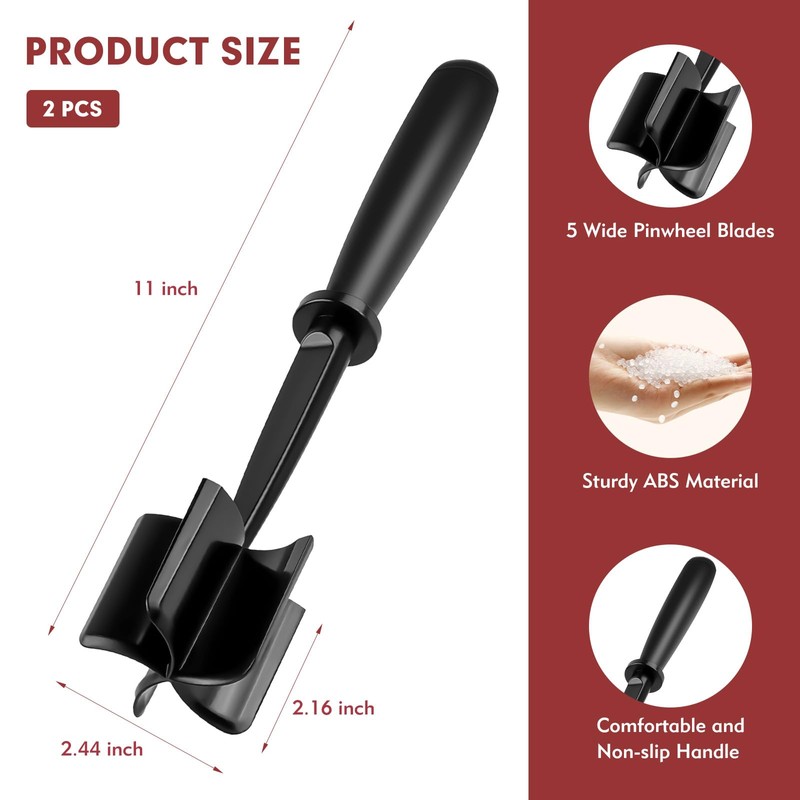 2Pcs Ground Beef Chopper Tool, Meat Masher Ground Beef Heat