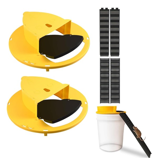 Mouse Bucket Trap, Auto-Reset Bucket Lid Mouse Trap, 5-Gallon Compatible,