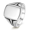 Yaresul Mens Sterling Silver Ring 925 Sterling Silver Square Signet