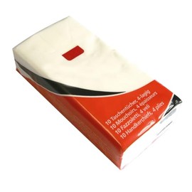 Pack of 3000 Handkerchiefs, 4-Ply Cellulose, White, Length: 20 cm, W: 20 cm