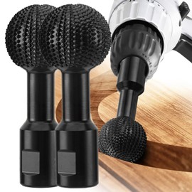 Sphere Rotary Burr 5/8-11 Threads,2Pcs Carbon Steel Ball Gouge Grinding Head Attachment Power Carving Tool for Wood Carving Grinding Polishing Engraving