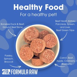 Formula Raw Freeze-Dried Raw Dog Food – Duck and Beef – High Protein, Grain-Free, No Fillers or Additives, Meal Mixer or Topper, Supports Healthy Digestion, Joints, and Coat – 1.55 lb