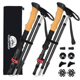 Carbon Fiber Trekking Poles, Lightweight Hiking Sticks with Cork Grip 2 Pcs
