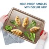 Baking Sheet Set, 3-Piece Cookie Sheet Set with Silicone Handles,