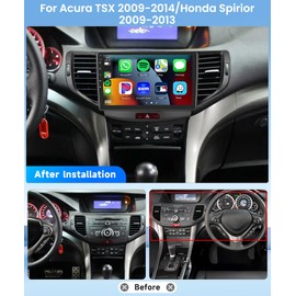 [4G+64G] Car Stereo for Acura TSX 09-14/ Honda Spirior 09-13/Honda Accord 08-12Android Wireless CarPlay Android Auto,9" IPS Car Stereo Bluetooth5.0,GPS,WiFi,SWC,59UI,32EQ AI DSP+Backup Camera