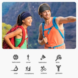 DQST Diademas Deportivas para La Cabeza, Kit de Bandas Elásticas con 4 Colores para Hombre y Mujer, Diademas de Cabello Absorbe El Sudor, Secado Rápido, Transpirable, Antideslizante.