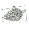 Polyresin Pine Cones Silver 7 x 13 cm Decorative Table