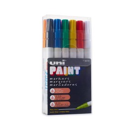 uni Paint Oil Based Paint Markers, Fine Point, Assorted Colors, 12 Count