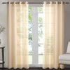 Singinglory Voile Curtains Set of 2 with Tiebacks,Sheer Net Solid