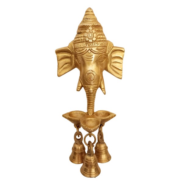 GURU JEE™ Handmade Brass Statue Lord Ganesha Wall Decor Sculpture