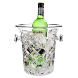 bar@drinkstuff Wine & Champagne Bucket Clear - Plastic Wine Cooler with Handles