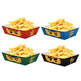 Heidaman Ninja Birthday Party Supplies ，Ninja Trays Disposable，Ninja Party Favors，Ninja Serving Dishes，20pce