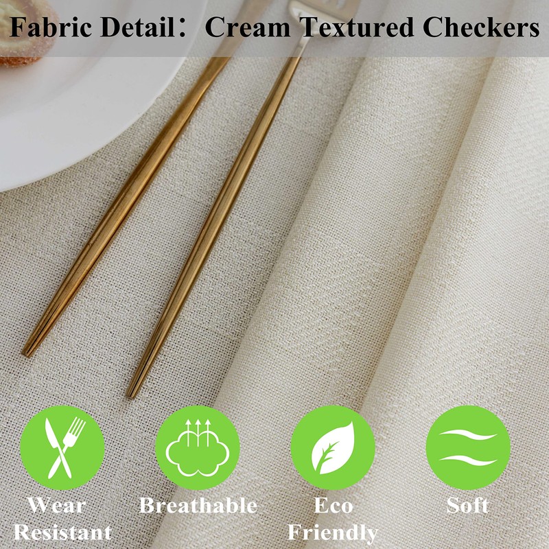 Home Brilliant Small Table Cloth Square, Cream Table Cloth 132X132,