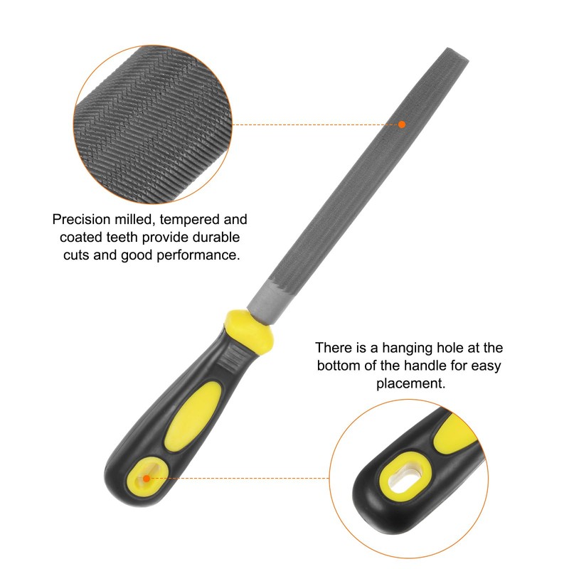 sourcing map 3pcs Metal File Set 6" High Carbon Steel