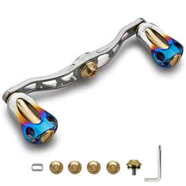 HEIGHTEN 3.5/3.6/4.1/4.5 inches (88/90/105/115 mm) Reel Handle with 0.87 inches (22 mm) Knob, Compatible with Shimano (SHIMANO), Daiwa (DAIWA), Abu (Abu), Bait Reel, Aurora Series (105 mm - Gunmetal