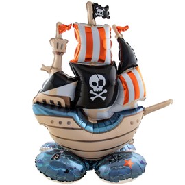 Folat 62940 Palloncino Pirati di Compleanno Palloncini Alluminio in Piedi - Nave pirata - 70 x 81 cm Foil Nave Pirata per bambini
