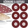 KSP-Tec │Pack of 60 Sandpaper Triangle Sanders + 12 Sanding
