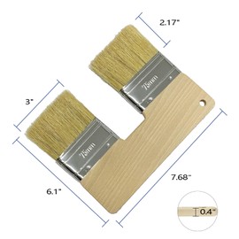 U Shaped Double Paint Brush 3 Inch Wide,Double Head Paint Brush,Brocha Doble Pintura,Bristle Art Flat Texture Brush